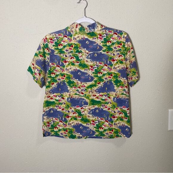 Vintage Talbots Button Up Camp Shirt Blouse Coastal Vacation Women's Size Small - Picture 2 of 12